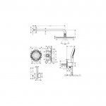 Potinkinis termostatinis dušas 7 in 1 komplekte HANSGROHE Raindance S, 27951000